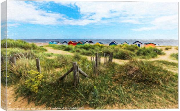 The Huts Canvas Print by Ian Merton