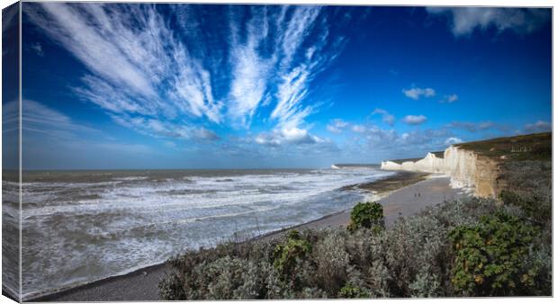 Birling Gap and the Seven Sisters Canvas Print by Nick Rowland