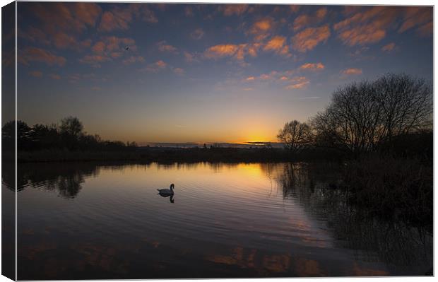  Sunset at Cattawade Canvas Print by Nick Rowland