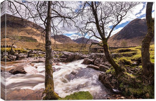  Waterfalls on the River Etiv, Scottish Highlands Canvas Print by Nick Rowland