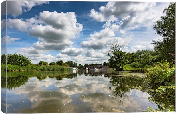 Summer Sky reflected on the Waveney at Beccles Canvas Print by Nick Rowland
