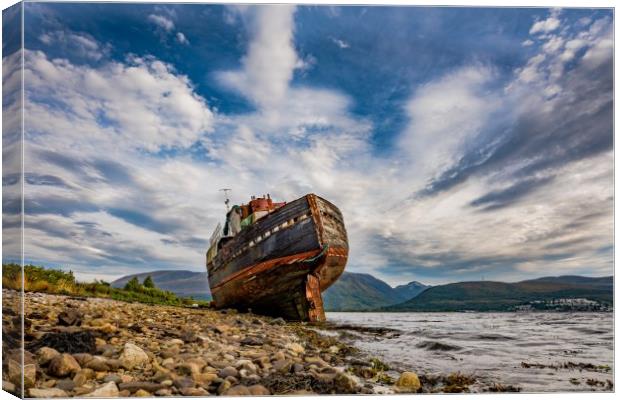 Corpach Wreck Canvas Print by Nick Rowland