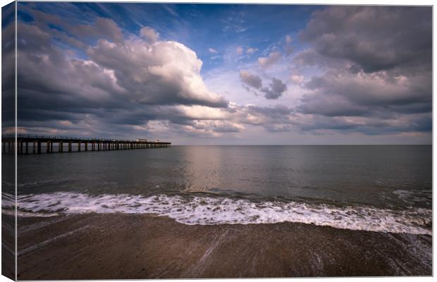 Felixstowe Pier on a Cloudy Summer Evening Canvas Print by Nick Rowland
