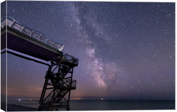 Milky Way at Birling Gap, Sussex Canvas Print by Nick Rowland