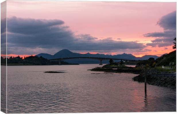 Sunset over the Kyle of Lochalsh Canvas Print by Nick Rowland