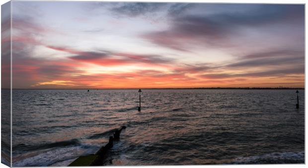 Sunset at Landguard Point Canvas Print by Nick Rowland