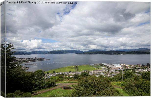 View Of Greenock Inverclyde , Scotland 2015  Canvas Print by Paul Tipping