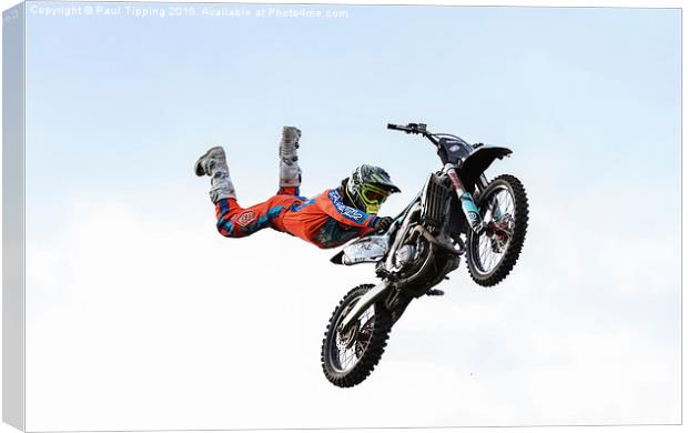 Motorbike Stunt  Canvas Print by Paul Tipping
