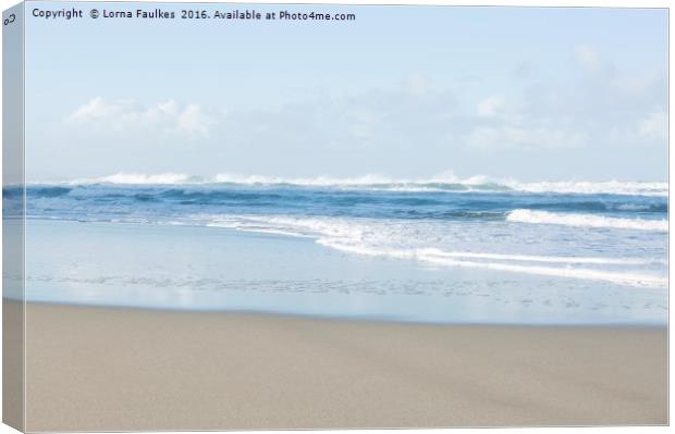 Chapel Porth Beach Canvas Print by Lorna Faulkes