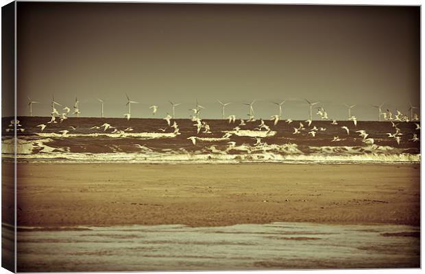 Flock of wind turbines... Canvas Print by S Fierros