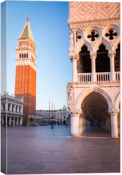 VENICE SAN MARCO AT DAWN Canvas Print by John Hickey-Fry