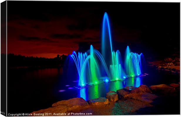 Fountain at the Electric Forest Canvas Print by Alice Gosling