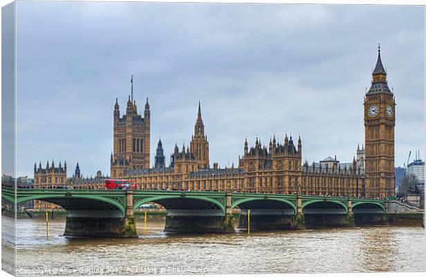 Big Ben and Westminster Bridge Canvas Print by Alice Gosling