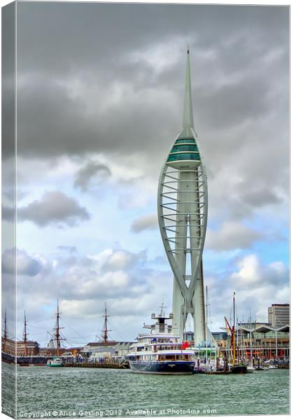 Spinnaker Tower and Leander G Canvas Print by Alice Gosling