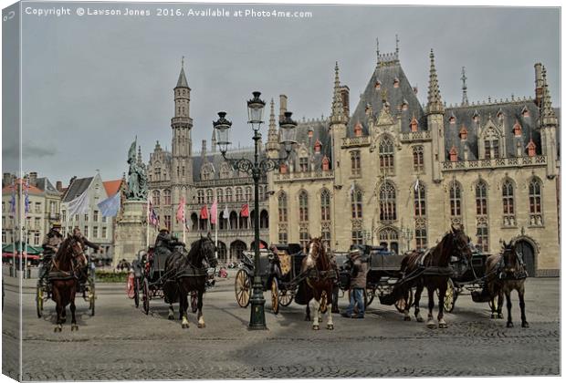 Carriage rides in Bruges Canvas Print by Lawson Jones