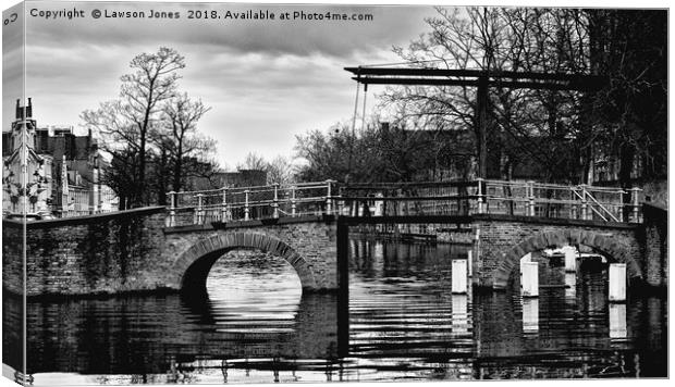 Bruges Old Town Canal bridge Canvas Print by Lawson Jones