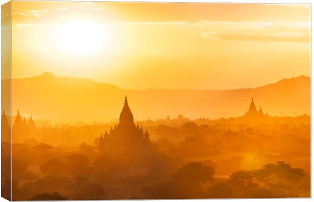 Bagan Sunset Canvas Print by Johannes Valkama
