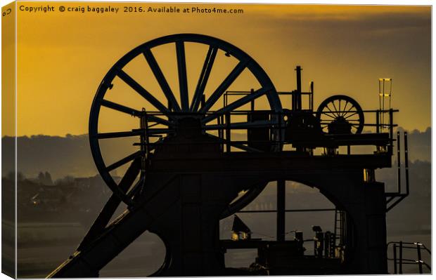 COAL MINE WINDING WHEEL AT SUNRISE Canvas Print by craig baggaley