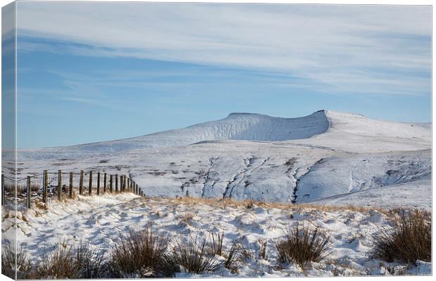  Brecon Beacons Winter  Canvas Print by Lesley Newcombe