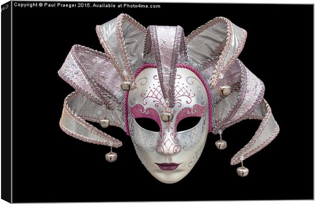  Pink and silver Venetian Mask Canvas Print by Paul Praeger
