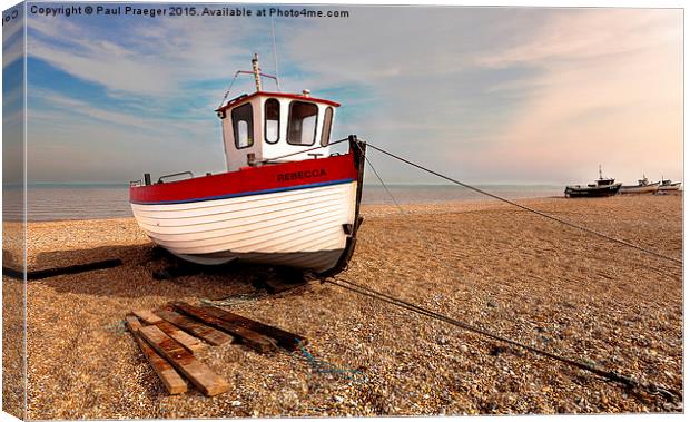 Red and White fishing boat Canvas Print by Paul Praeger