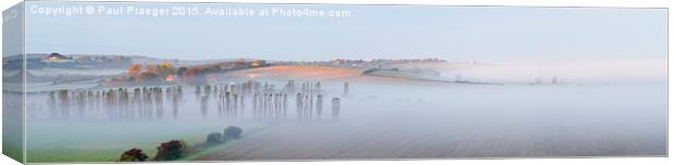 Mist in the Brede valley from Winchelsea Canvas Print by Paul Praeger