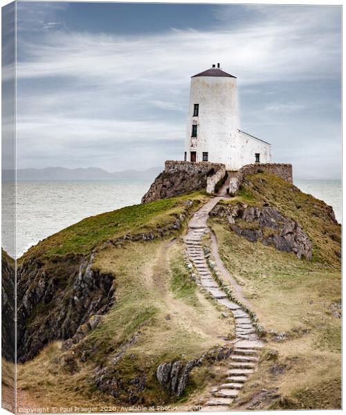 Lighthouse and path Anglesey Canvas Print by Paul Praeger