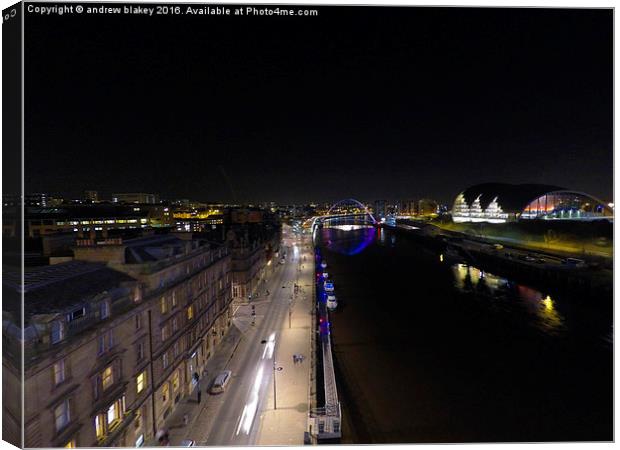  Newcastle Quayside from the Tyne Bridge Canvas Print by andrew blakey