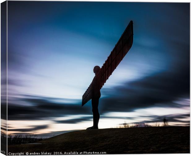 Majestic Angel of the North at Sunset Canvas Print by andrew blakey
