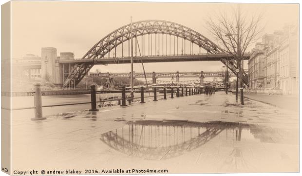 Old Tyne Bridge Style Reflection Canvas Print by andrew blakey