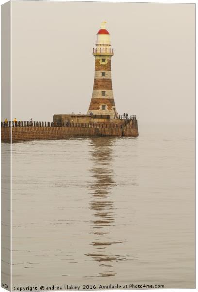 Roker Lighthouse Canvas Print by andrew blakey