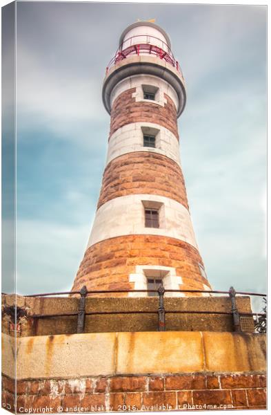 Iconic Roker Lighthouse Canvas Print by andrew blakey