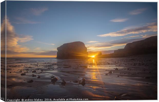 The Sun Emerges at Marsden Canvas Print by andrew blakey