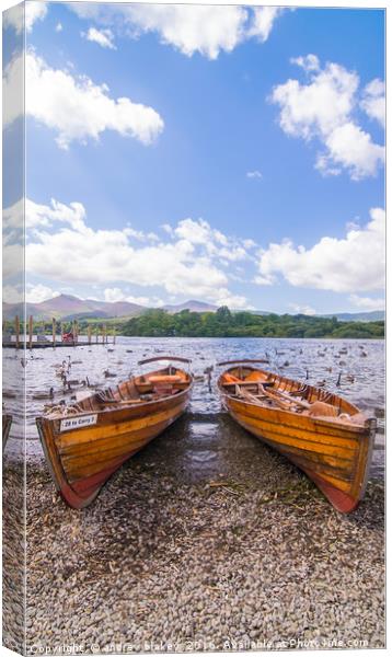 Boats on derwentwater Canvas Print by andrew blakey