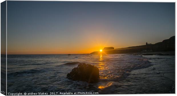Radiant Sunrise over Marsden Bay Canvas Print by andrew blakey