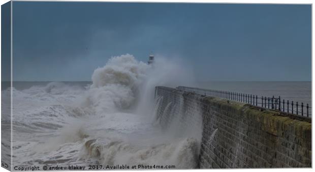 The Majestic Power of the North Sea Canvas Print by andrew blakey