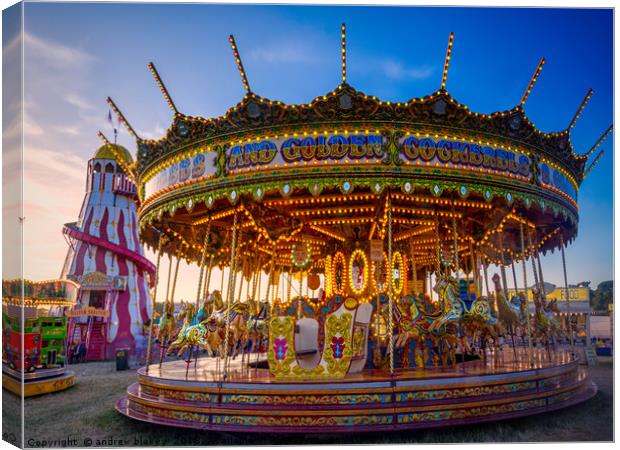 The Glowing Carousel of Newcastle Canvas Print by andrew blakey