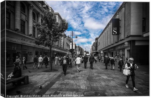 A Dazzling Black and White Street Canvas Print by andrew blakey