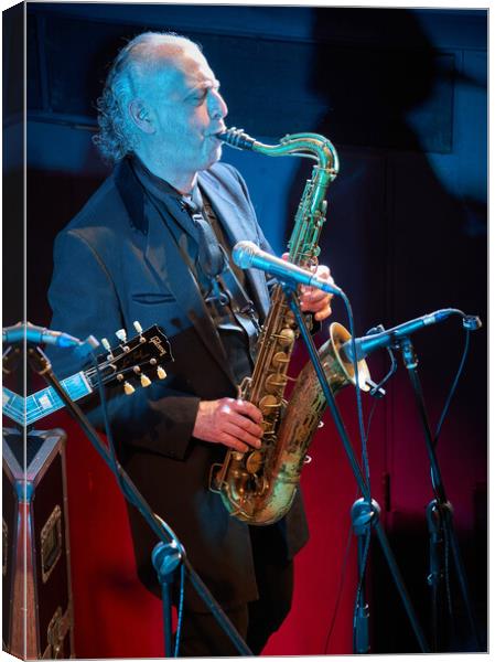 Dave Lewis, saxophonist Canvas Print by Richard Downs