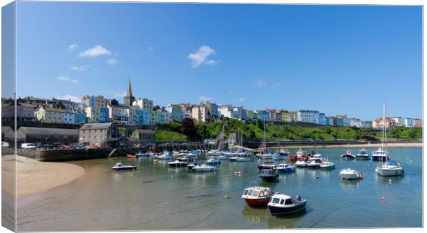 The Harbour at Tenby Canvas Print by Richard Downs