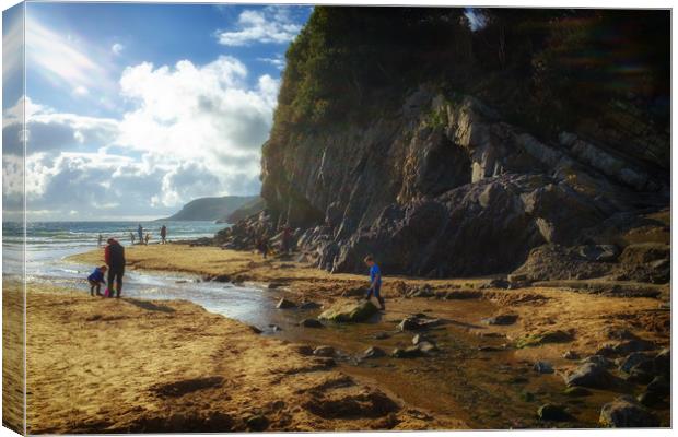 Caswell Bay Canvas Print by Richard Downs