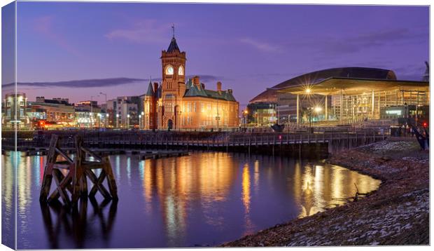 Cardiff Bay Dusk Canvas Print by Richard Downs