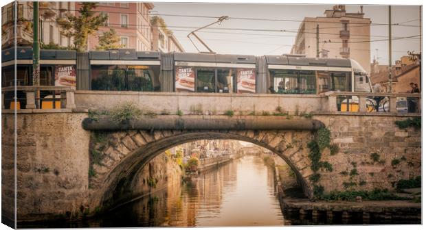 Milanese Tram#4 Canvas Print by Richard Downs