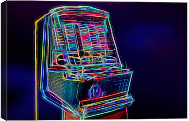 Neon Jukebox Canvas Print by Richard Downs