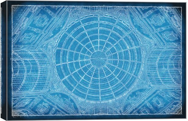 Galleria Blueprint Canvas Print by Richard Downs