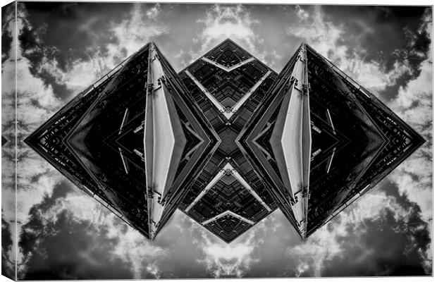 Alien Mothership and Cloudscape in Black and White Canvas Print by John Williams