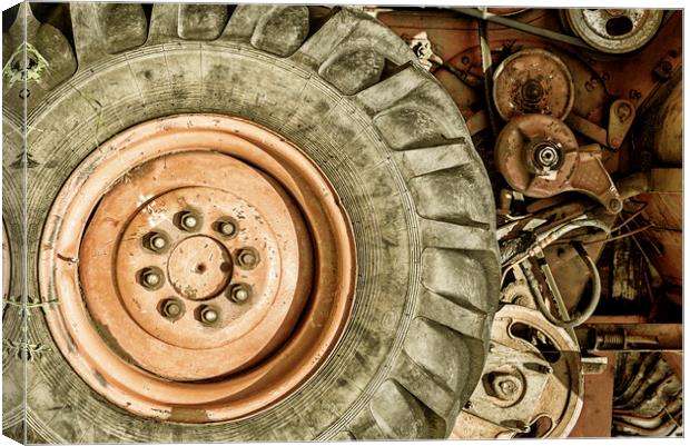 Old Combine Wheel Canvas Print by John Williams