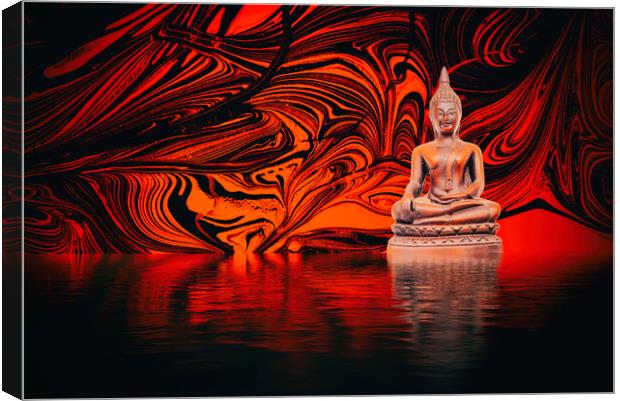 Buddha on a Lake Canvas Print by John Williams