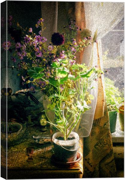Vintage Classic Flower Still Life Canvas Print by John Williams