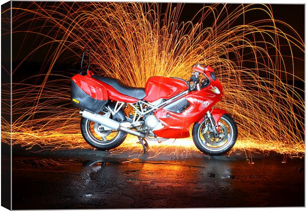  Ducati ST4 - Night shot Canvas Print by Gregg Howarth